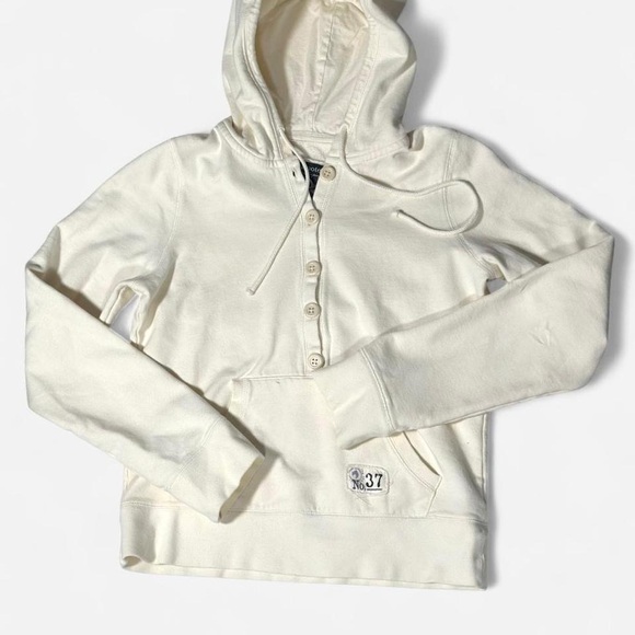 Vintage Y2K Button Up Hoodie, Bluenotes, Cream - Picture 2 of 8